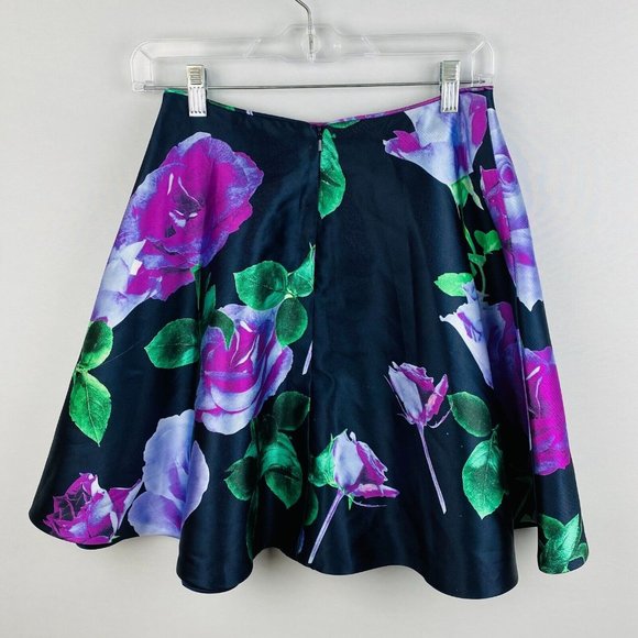 Rachel Allan Womens 4 A-Line Colorful Floral Lined Skirt - Picture 6 of 9